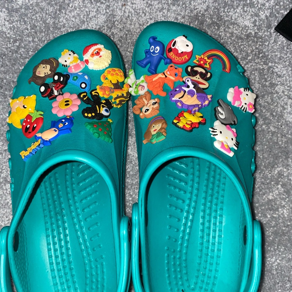 Classic clog teal crocs!
